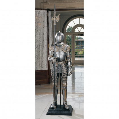 Toscano - 16th-Century Italian Armor Knight Statue with Halberd