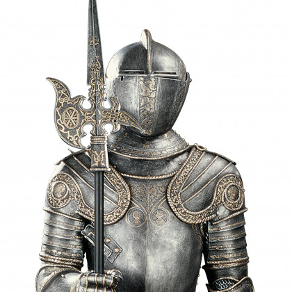 Toscano - 16th-Century Italian Armor Knight Statue with Halberd