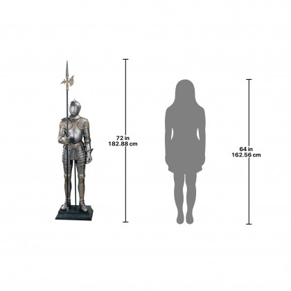 Toscano - 16th-Century Italian Armor Knight Statue with Halberd