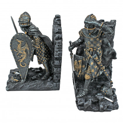 Toscano - Arthurian Knight Bookend Pair in Designer Resin