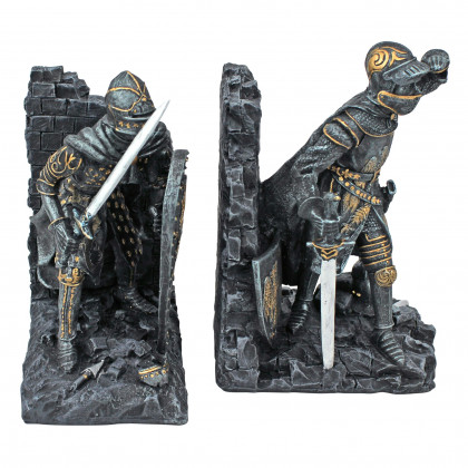 Toscano - Arthurian Knight Bookend Pair in Designer Resin