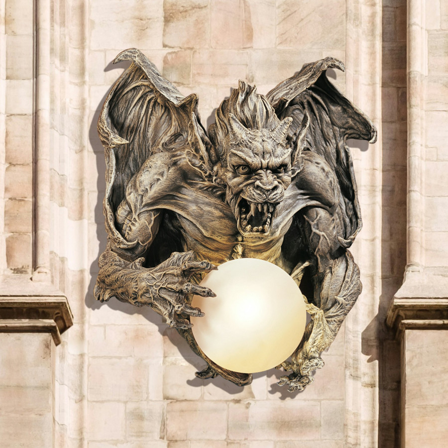 Toscano - Merciless the Gargoyle Lighted Wall Sculpture