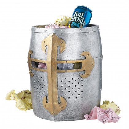 Toscano - Crusader Great Helm Gothic Trash Bin