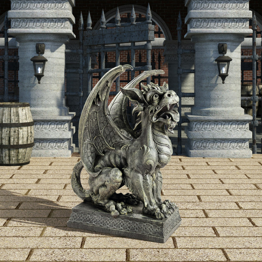 Toscano Saint Ambrose Gate Gargoyle Sentinel Statue - Argos