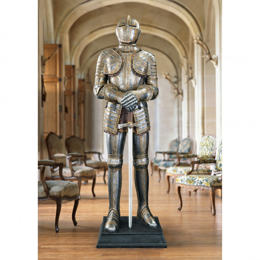 Toscano - Knight Guard Medieval Armor Statue with Sword