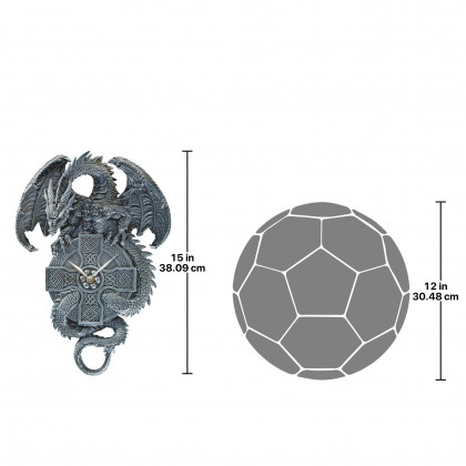 Toscano - The Celtic Timekeeper Sculptural Dragon Wall Clock
