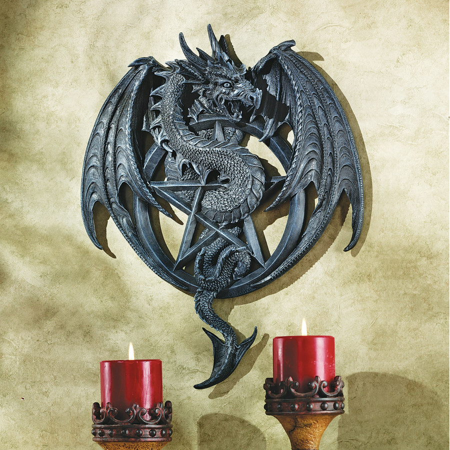 Toscano - Dragon Pentacle Gothic Wall Sculpture