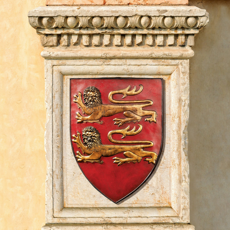 Toscano - Grand Arms of France Sculptural Wall Shield in William of Normandy