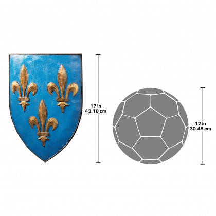 Toscano - Grand Arms of France Sculptural Wall Shield in Fleur-de-Lis