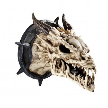 Toscano - Horned Dragon Skull Trophy Wall Sculpture