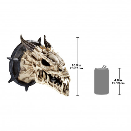 Toscano - Horned Dragon Skull Trophy Wall Sculpture