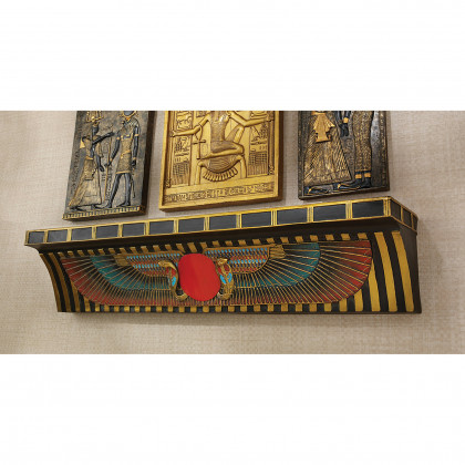 Toscano - Sacred Ur-Uatchi Ceremonial Offering Pediment Wall Shelf in Designer Resin