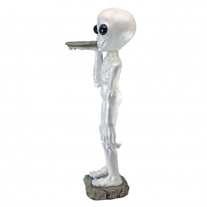 Toscano - Roswell the Alien Butler Sculptural Pedestal Table in Designer Resin
