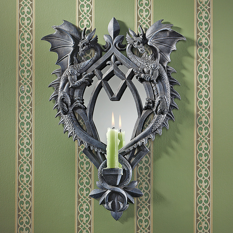 Toscano - Double Trouble Gothic Dragon Mirrored Wall Sculpture