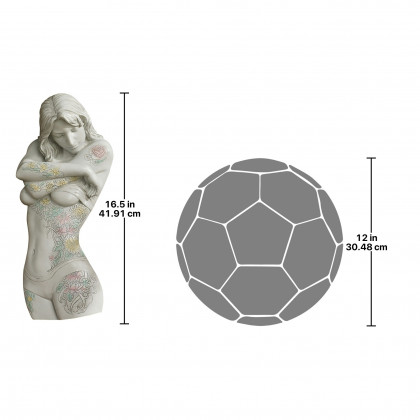 Toscano - Tattoo Temptation Nude Female Wall Sculpture in Floral Seduction