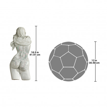 Toscano - Tattoo Temptation Nude Female Wall Sculpture in Asian Beauty