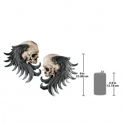Toscano - Bad to the Bones Winged Skull Sentinel Wall Sculpture