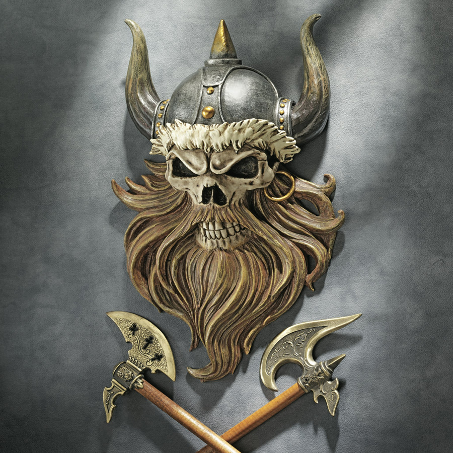 Toscano - The Skull of Valhalla Viking Warrior Wall Sculpture