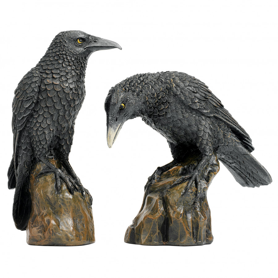 Toscano - Mystic Night Raven Statue Set