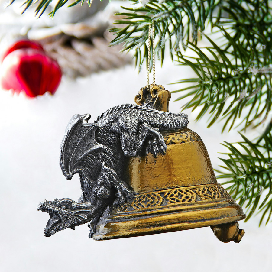 Toscano - Humdinger the Bell Ringer Gothic Dragon Holiday Ornament