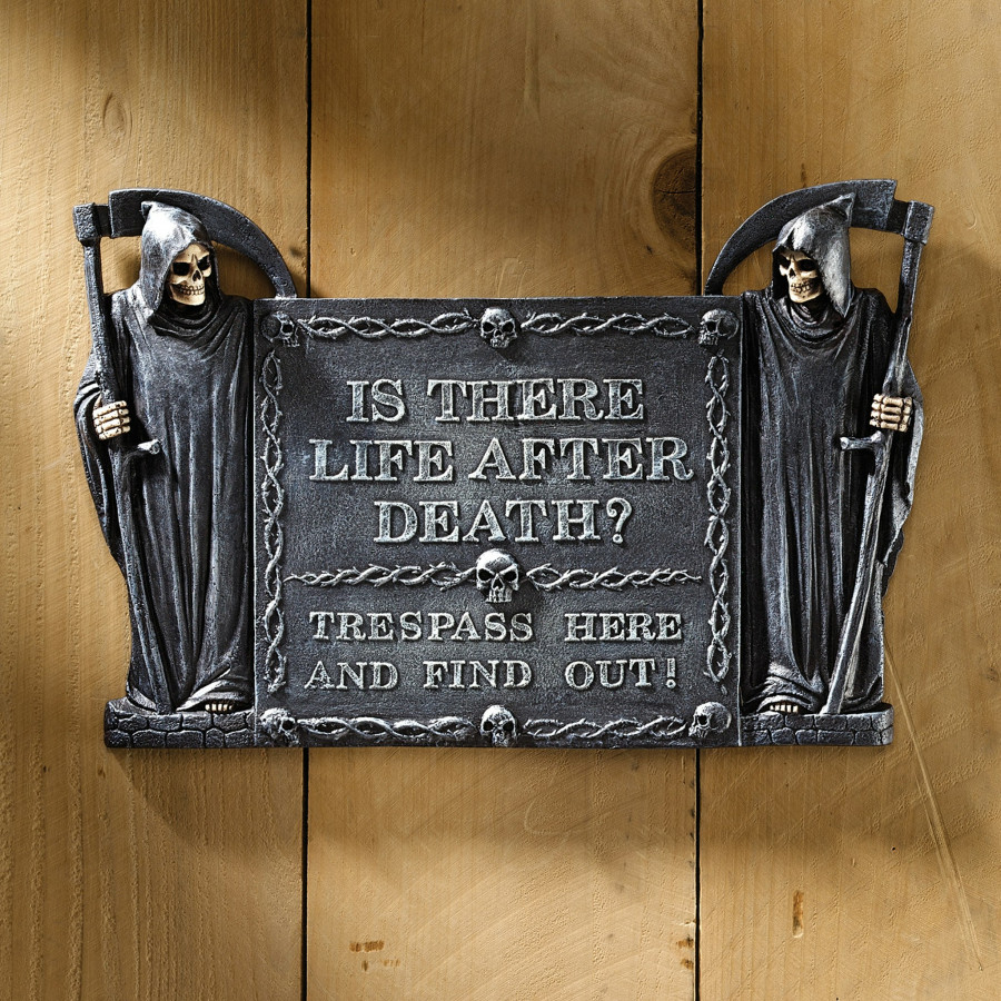 Toscano - Life After Death No Trespassing Wall Sculpture
