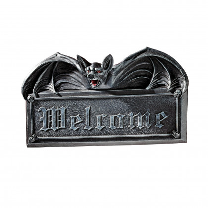 Toscano - Vampire Bat Welcome Sign Wall Sculpture