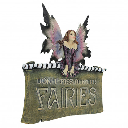 Toscano - Dont Piss Off the Fairies Sign Wall Sculpture