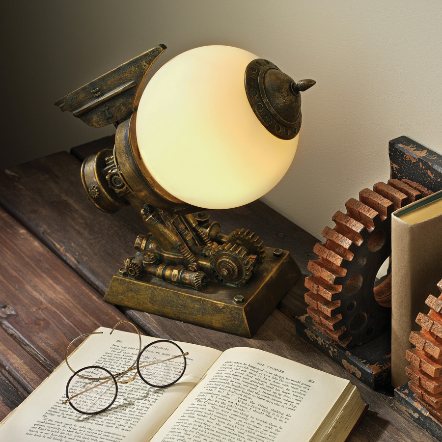 Toscano - Steampunk Airship Illuminated Statue