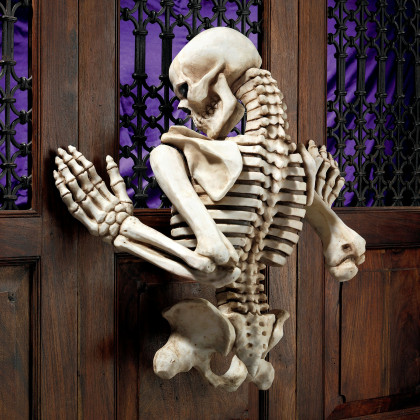 Toscano - Ascending Evil Climbing Skeleton Wall Sculpture