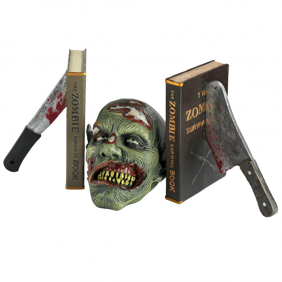 Toscano - Dead Read Bloody Zombie Sculptural Bookend Pair in Designer Resin