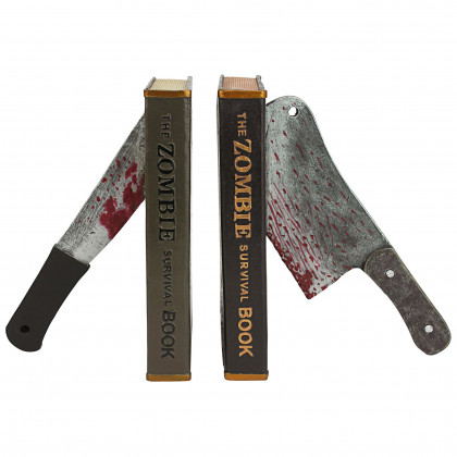 Toscano - Dead Read Bloody Zombie Sculptural Bookend Pair in Designer Resin
