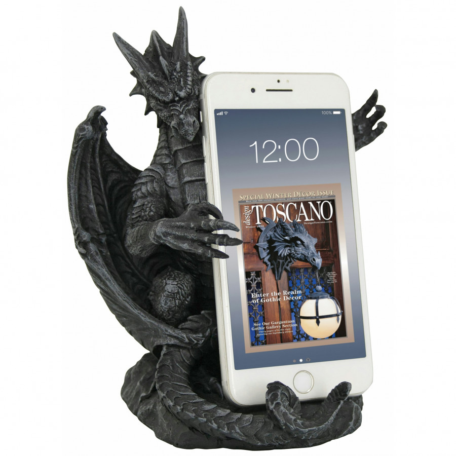 Toscano - Versilius the Dragon Medieval Cell Phone Holder Statue