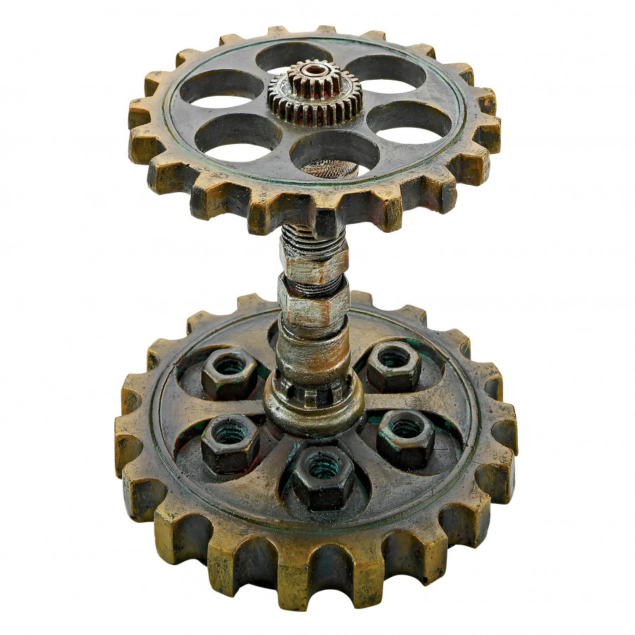 Toscano - Industrial Steampunk Dual Gear Pen Holder