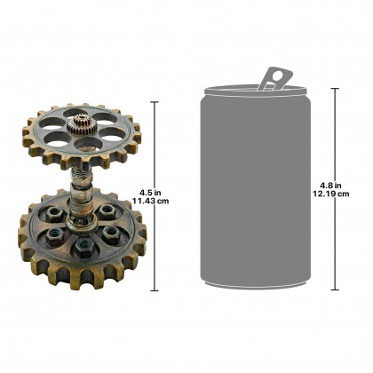 Toscano - Industrial Steampunk Dual Gear Pen Holder