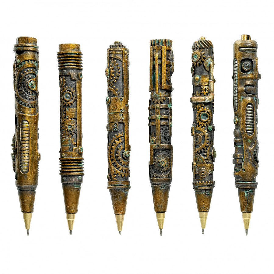 Toscano - Set of Industrial Steampunk Sculptural Ink Transport Pens