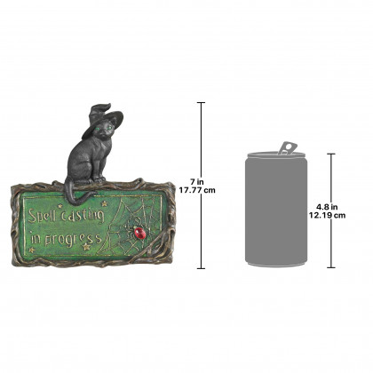 Toscano - Witch Cat Spell-Casting Sign Wall Sculpture