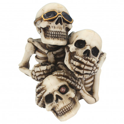 Toscano - See Hear Speak No Evil Skeleton Buddies Pencil Holder