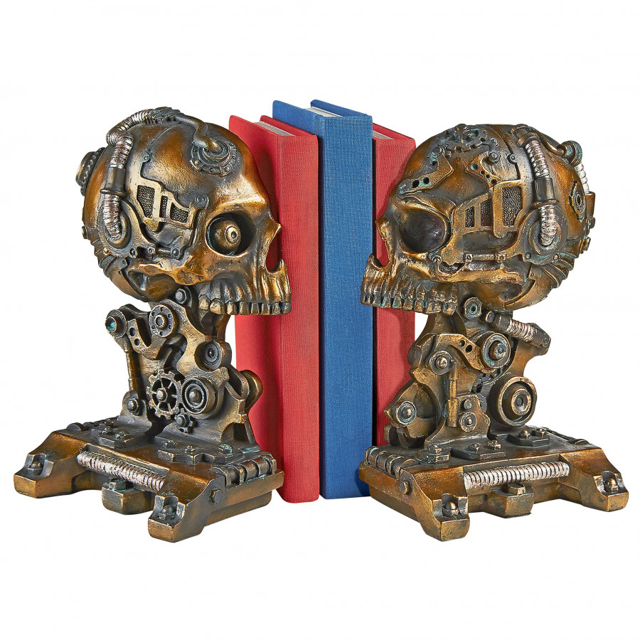 Toscano - Cyborg Skeleton Bookend Statue