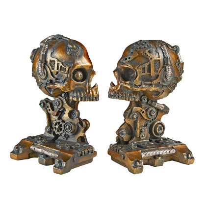 Toscano - Cyborg Skeleton Bookend Statue