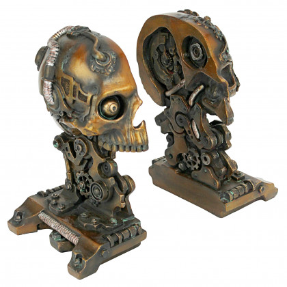 Toscano - Cyborg Skeleton Bookend Statue