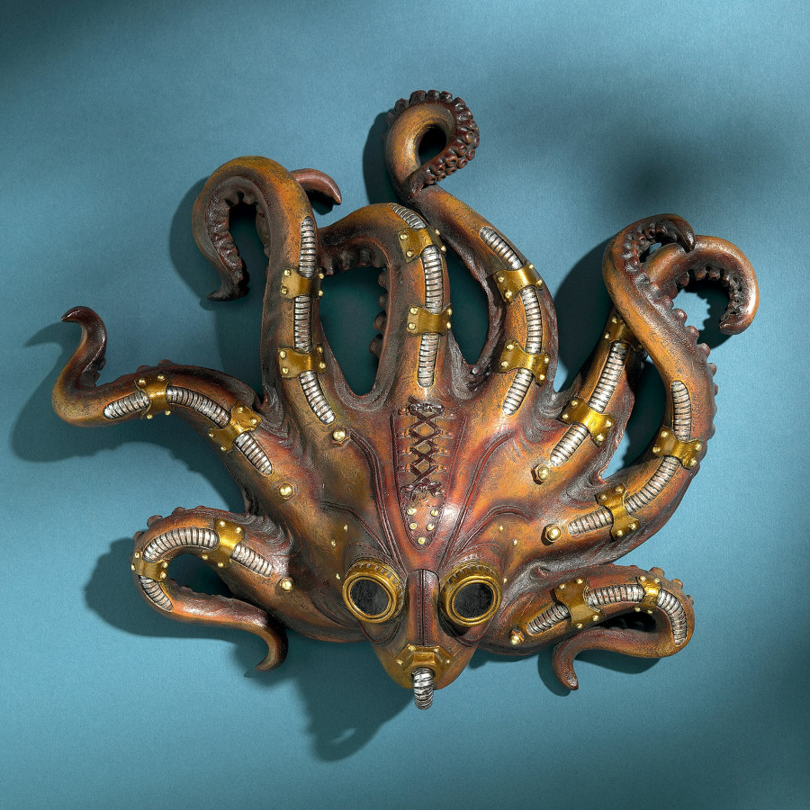 Toscano - Steampunk Octopod Wall Sculpture
