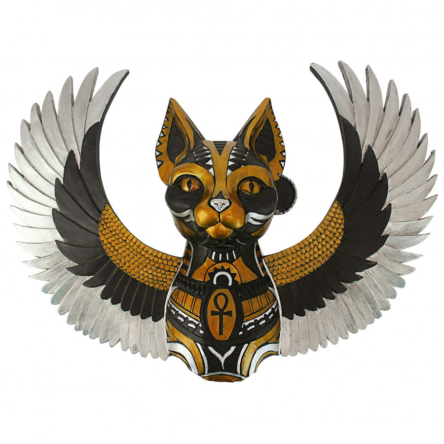 Toscano - Goddess Bastet, Winged Protector of the People Cat Wall Sculpture