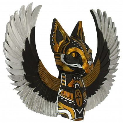 Toscano - Goddess Bastet, Winged Protector of the People Cat Wall Sculpture