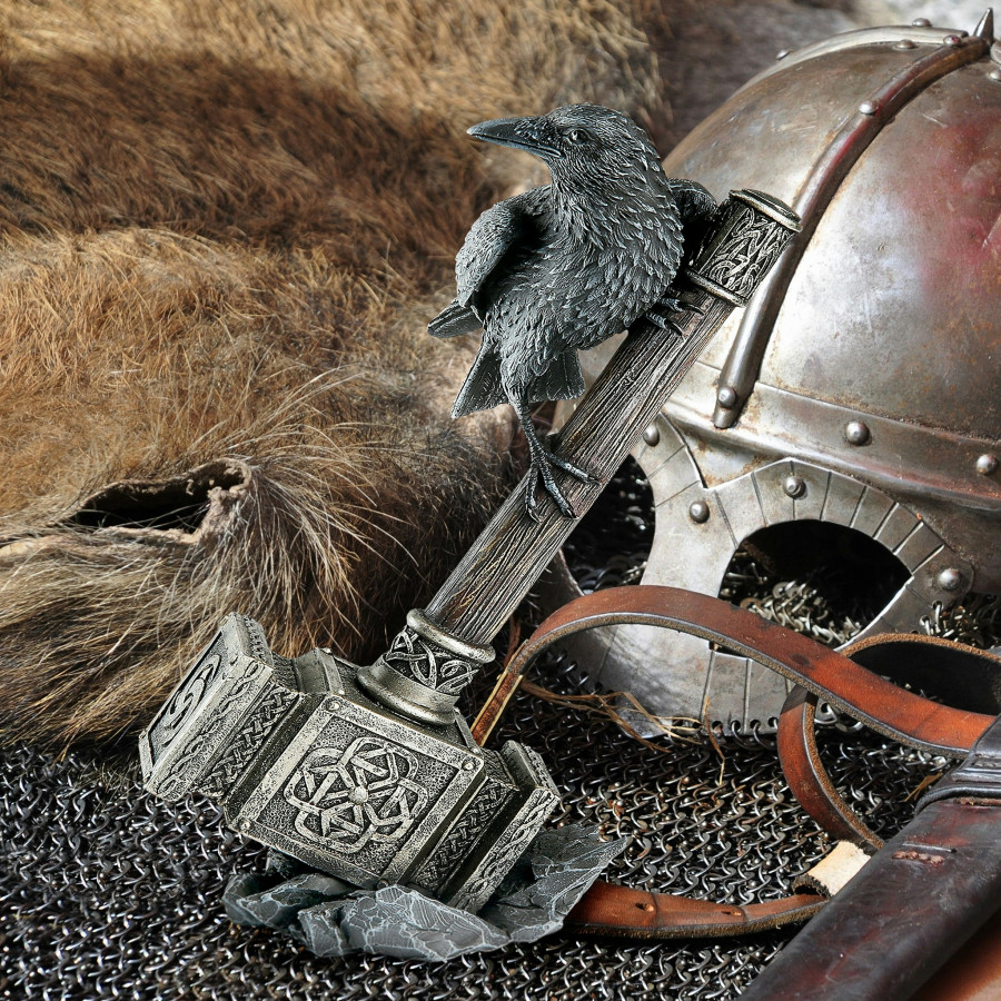 Toscano - Raven Guardian of Thor’s Thunder Hammer Statue