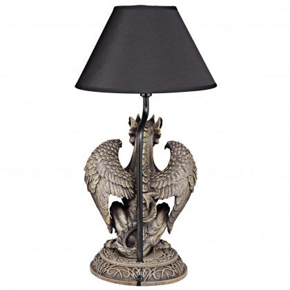 Toscano - Boden the Gothic Gargoyle Sculptural Table Lamp in Gothic Stone, Designer Resin