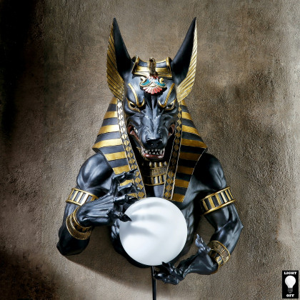 Toscano - Anubis Egyptian God of the Underworld Illuminated Wall Sculpture