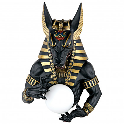 Toscano - Anubis Egyptian God of the Underworld Illuminated Wall Sculpture