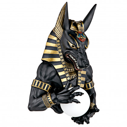 Toscano - Anubis Egyptian God of the Underworld Illuminated Wall Sculpture