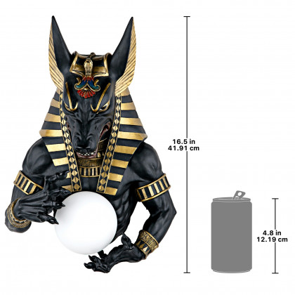 Toscano - Anubis Egyptian God of the Underworld Illuminated Wall Sculpture