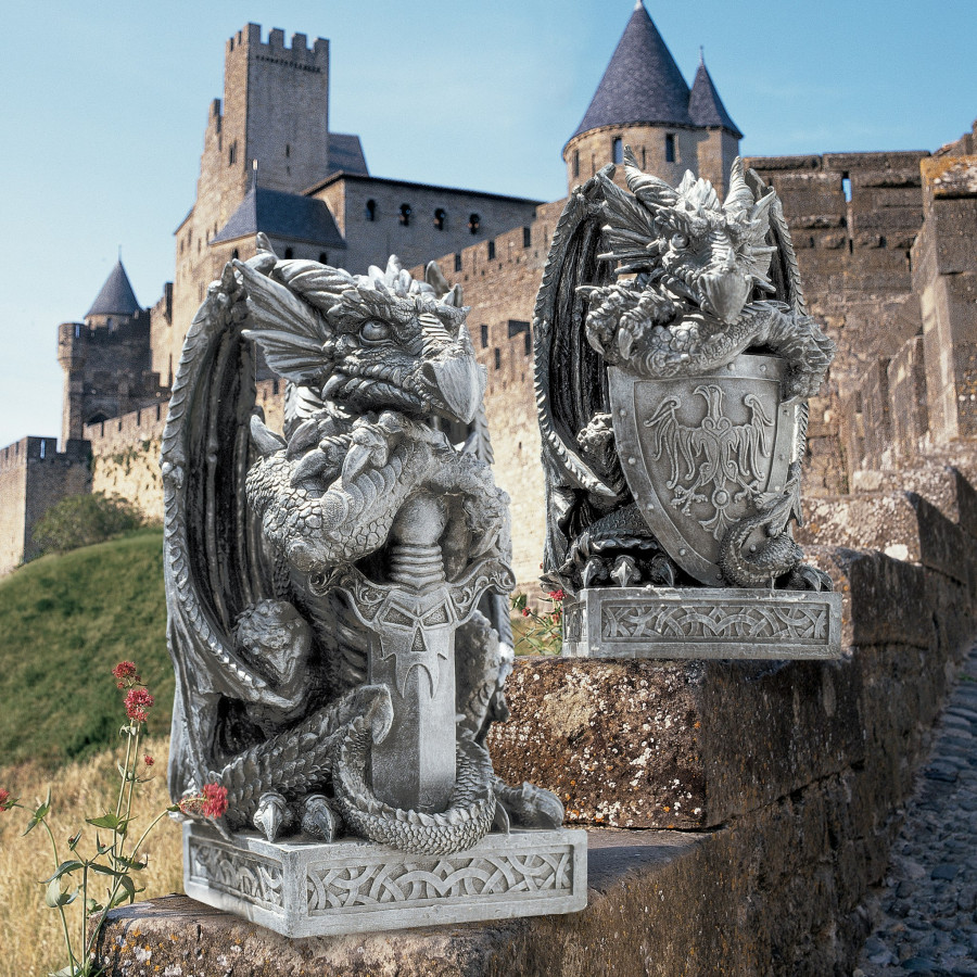 Toscano - Set of The Arthurian Dragon Statues